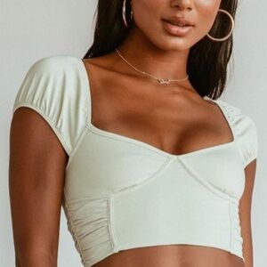 Princess Polly Karla Sage Green Crop Top